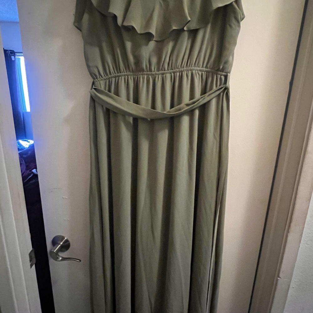 Elegant Olive Green Maxi Dress